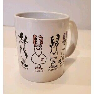 Reindeer Mug Dasher Dancer Prancer Vixen Comet Cupid Donner Blitzen Christmas